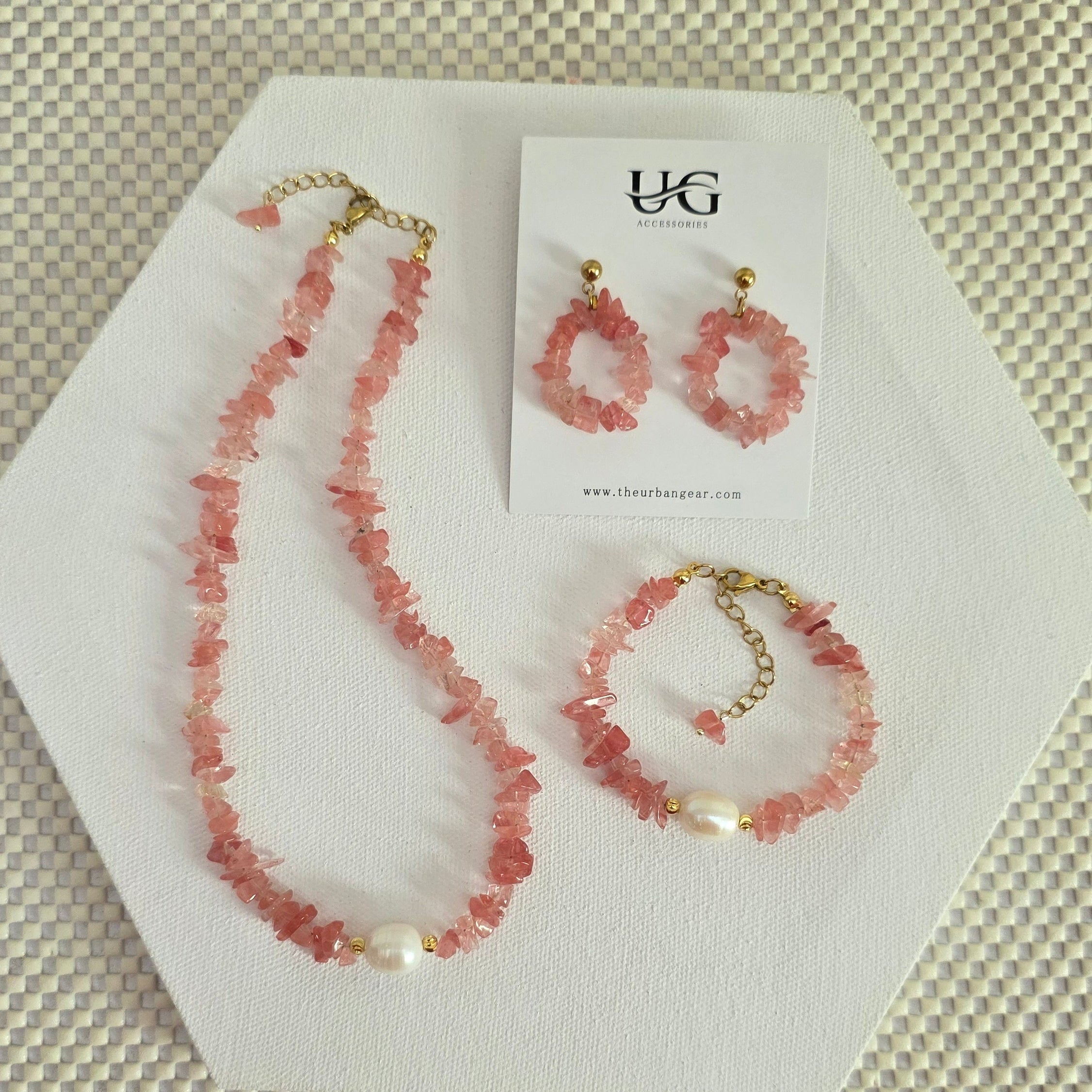 Cherry Quartz Necklace Set