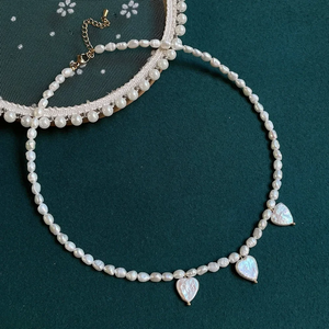 Heart Pendant Freshwater Pearl Necklace