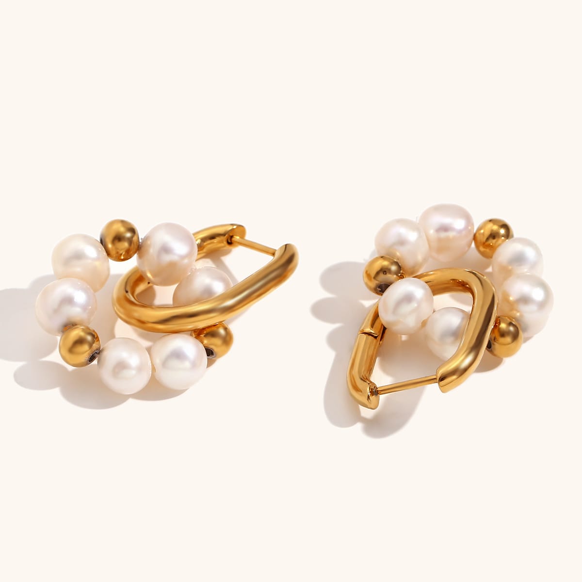 Gold-Plated Pearl Hoop Earrings | Freshwater Pearl Jewelry | Urban Gear