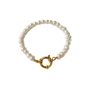 Freshwater Pearl Bracelet with 18K Gold-Plated Toggle Clasp-Urban Gear