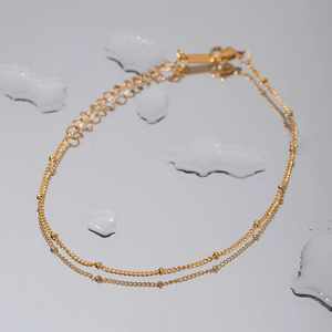 Minimalist Gold-Plated Anklet for Women | Dainty Beaded Chain Anklet – Urban Gear

