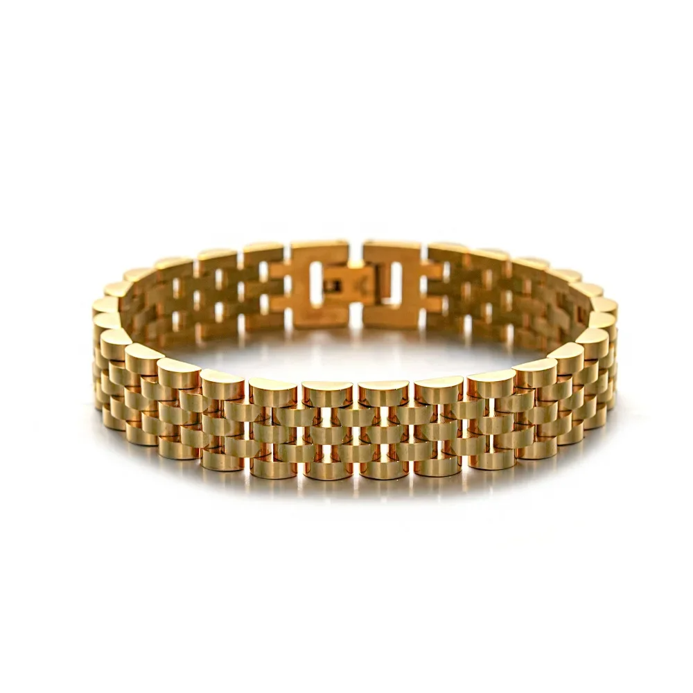 Bold Link Chain Bracelet – Stainless Steel, Gold Plated