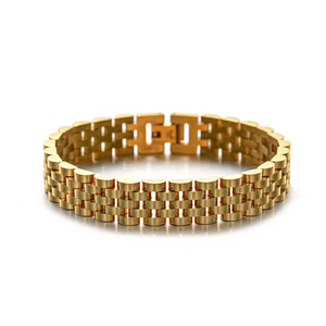 Bold Link Chain Bracelet – Stainless Steel, Gold Plated