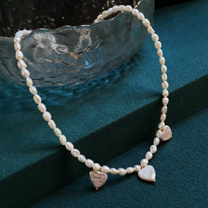 Heart Pendant Freshwater Pearl Necklace