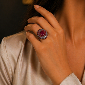 green stone statement ring