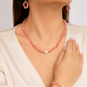 Cherry Quartz Necklace Set