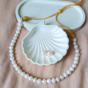 Classic  Freshwater Pearl Necklace & Earring Set