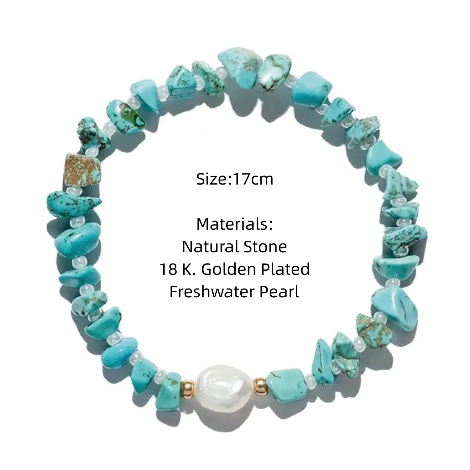 Women’s Freshwater Pearl Irregular & Turquoise Necklace – Unique, Stylish, and Elegant