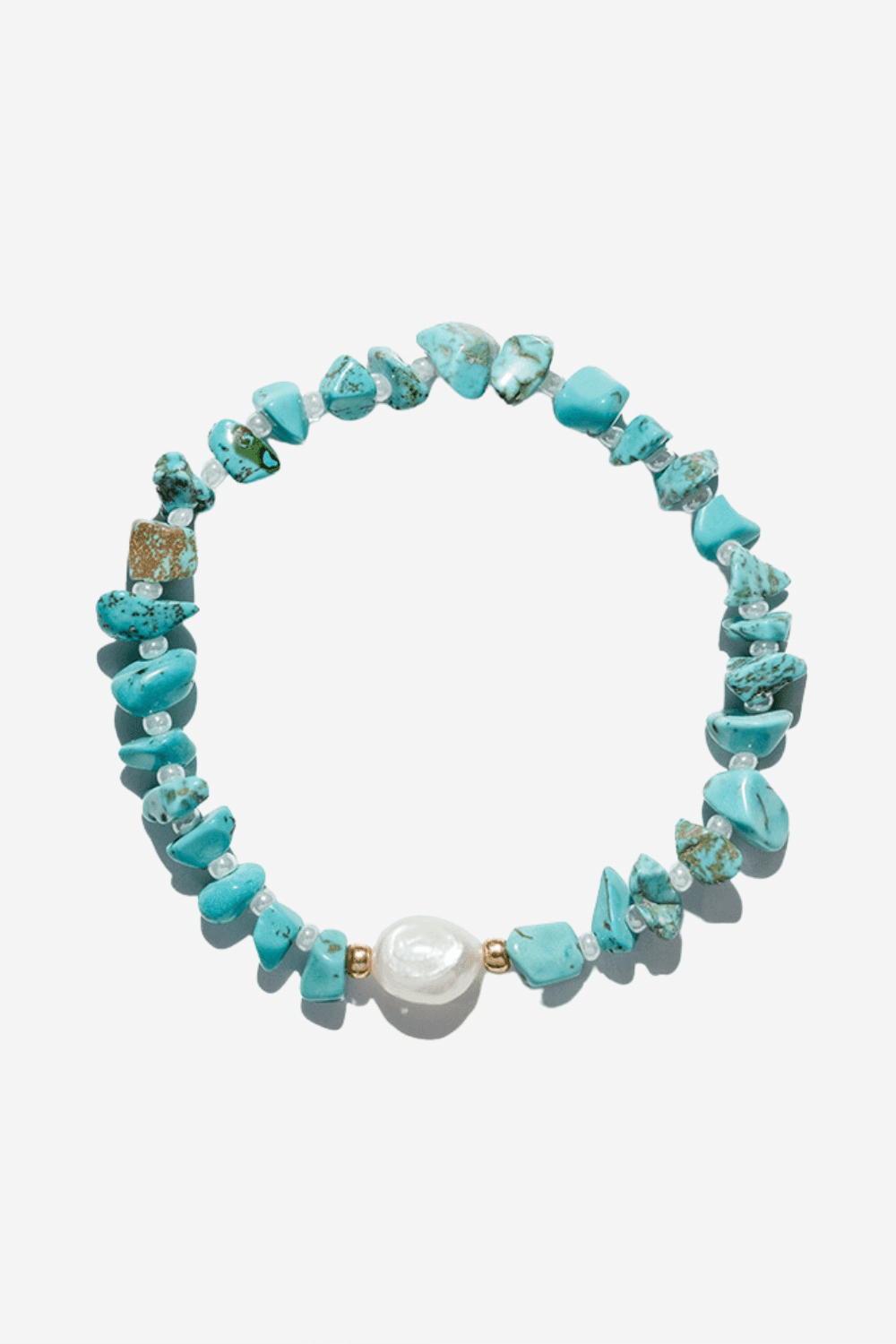 Women’s Freshwater Pearl Irregular & Turquoise Necklace – Unique, Stylish, and Elegant