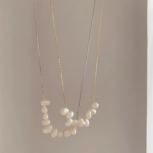 Freshwater Pearl Necklace - Minimalist delicate Chain Design Urbangear