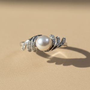 Freshwater pearl ring in sterling silver 925 chandi