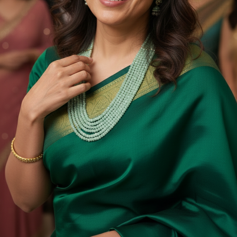 green aventurine multi layer necklace