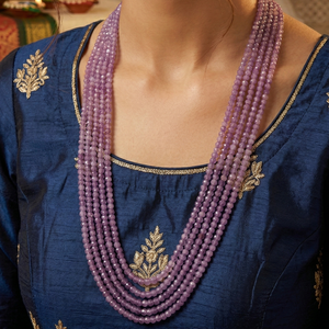 Handcrafted Amethyst multi-layer beaded necklace by Urban Gear, luxury purple gemstone jewelry for women