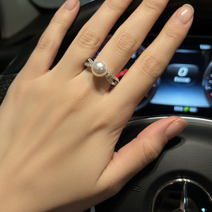 Freshwater pearl ring in sterling silver 925 chandi