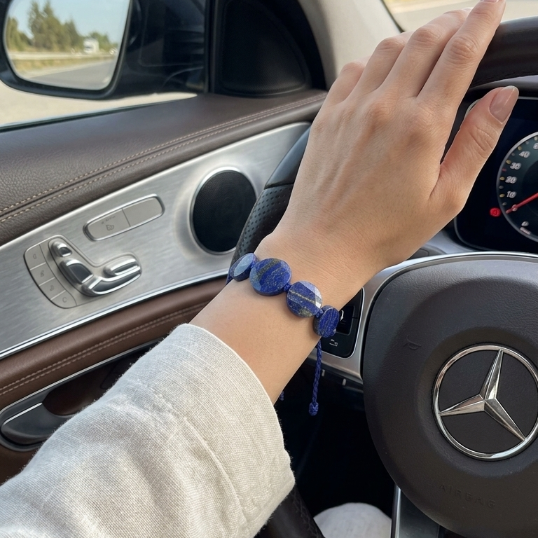 Handmade lapis bracelet