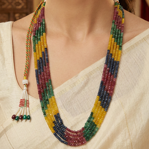 Multicolor gemstone multi layer necklace for women by Urban Gear