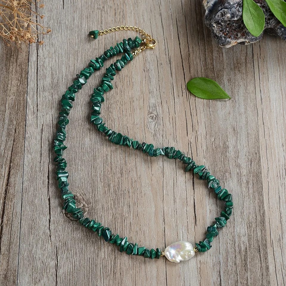 Gemstone Necklace with Freshwater Pearl Urbangear