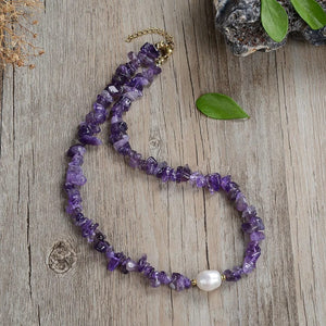 Gemstone Necklace with Freshwater Pearl Urbangear