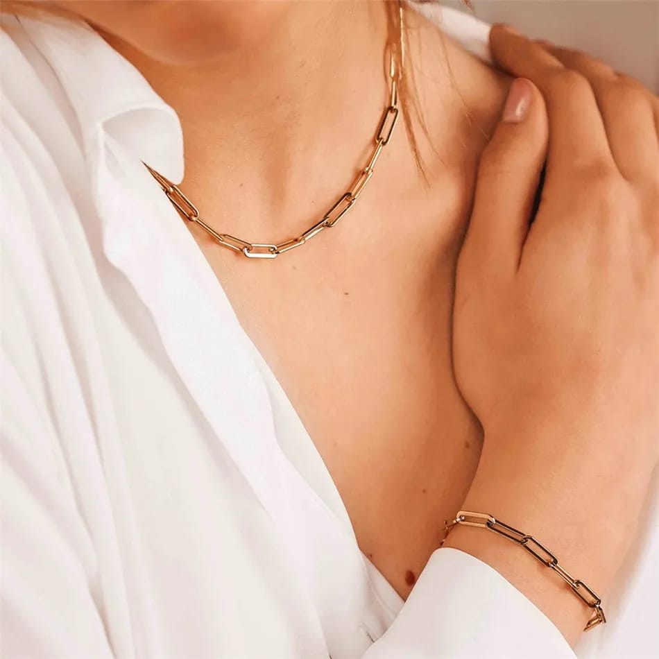 Gold-Plated Chunky Link Chain Necklace Urbangear