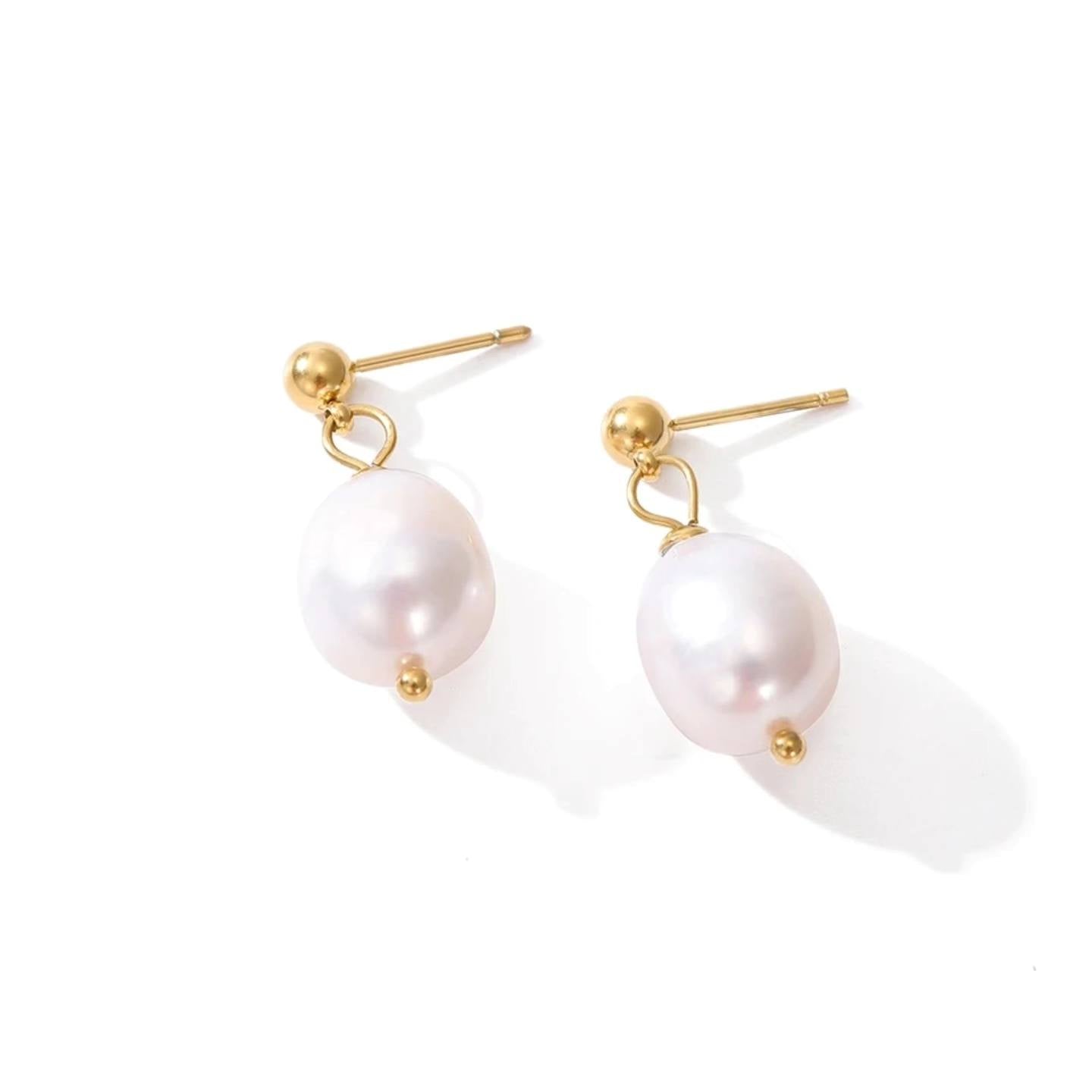 Natural Freshwater Pearl Drop Earrings Urbangear