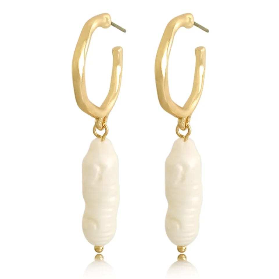 Natural Pearl Bar Earrings Urbangear