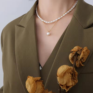 Natural Pearls Double Layer Necklace Urbangear