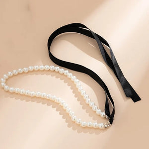 Pearl Ribbon Necklace - Elegance in Every Twist Urbangear