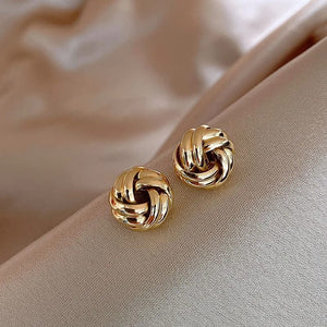 Twisted Gold Ball Stud Earrings Urbangear