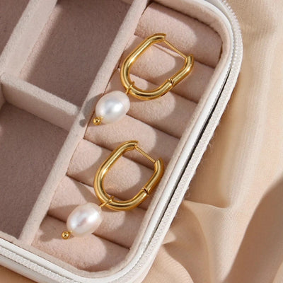 U-Shaped Freshwater Pearl Earrings Urbangear