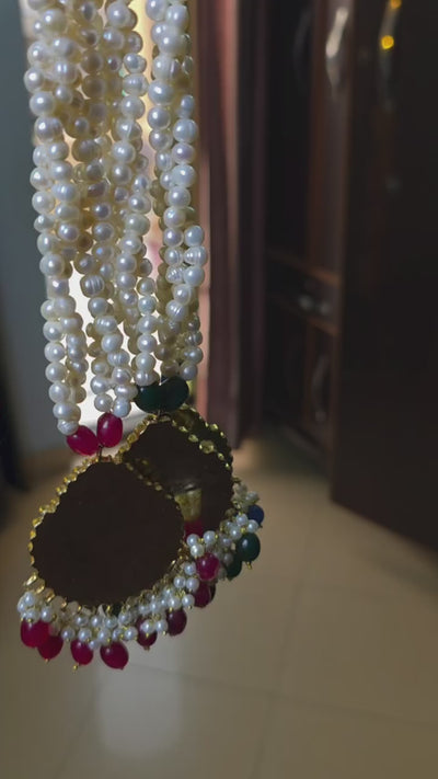 reshwater pearl kundan pendant necklace for women