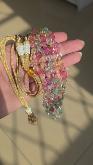 Natural Multi Colour Quartz Mala Necklace