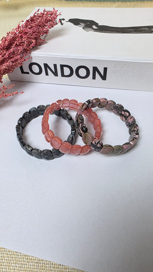 pink and grey stone bracelet
