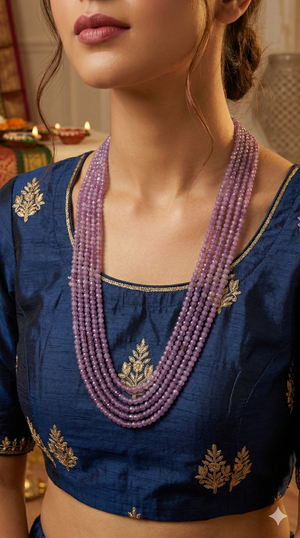 Handcrafted Amethyst multi-layer beaded necklace by Urban Gear, luxury purple gemstone jewelry for women