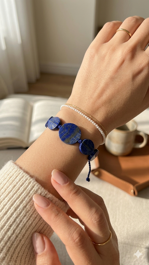 Handmade lapis bracelet