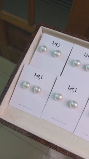 Gold Plated Pearl Stud Earrings for Women