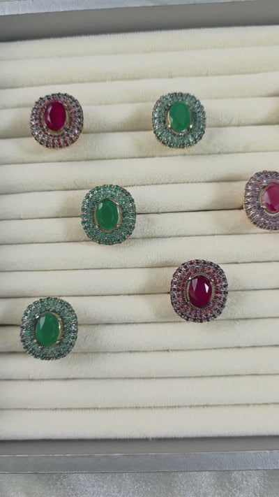 green stone statement ring