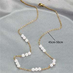 Elegant White Pearl Necklaces-Urbangear