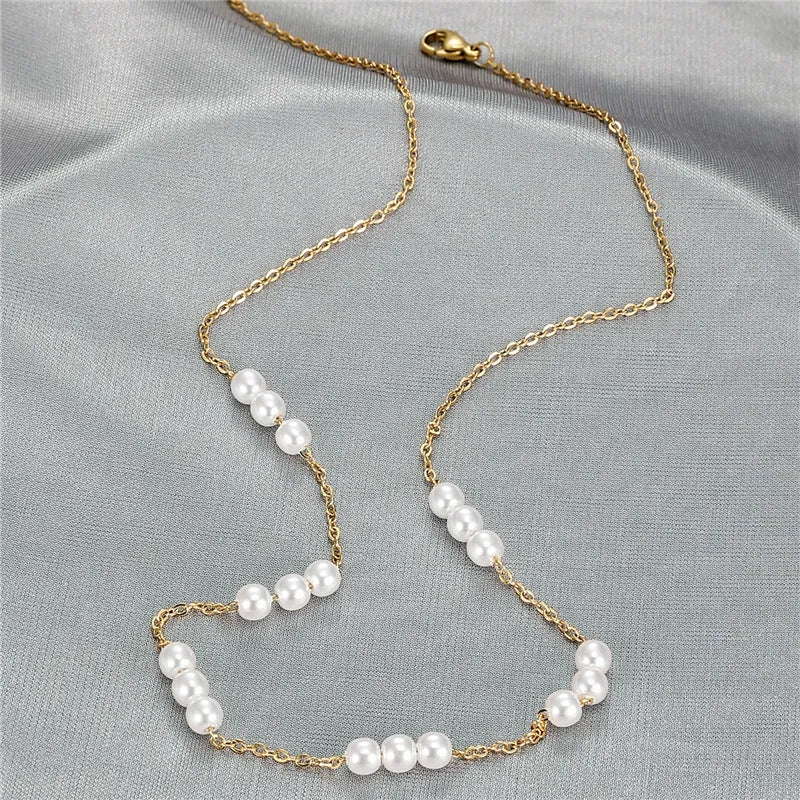 Elegant White Pearl Necklaces-Urbangear