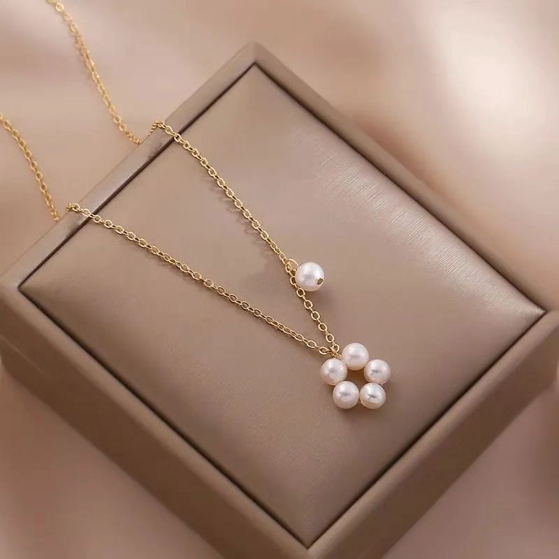 Flower Pearl Chain Necklace Urbangear