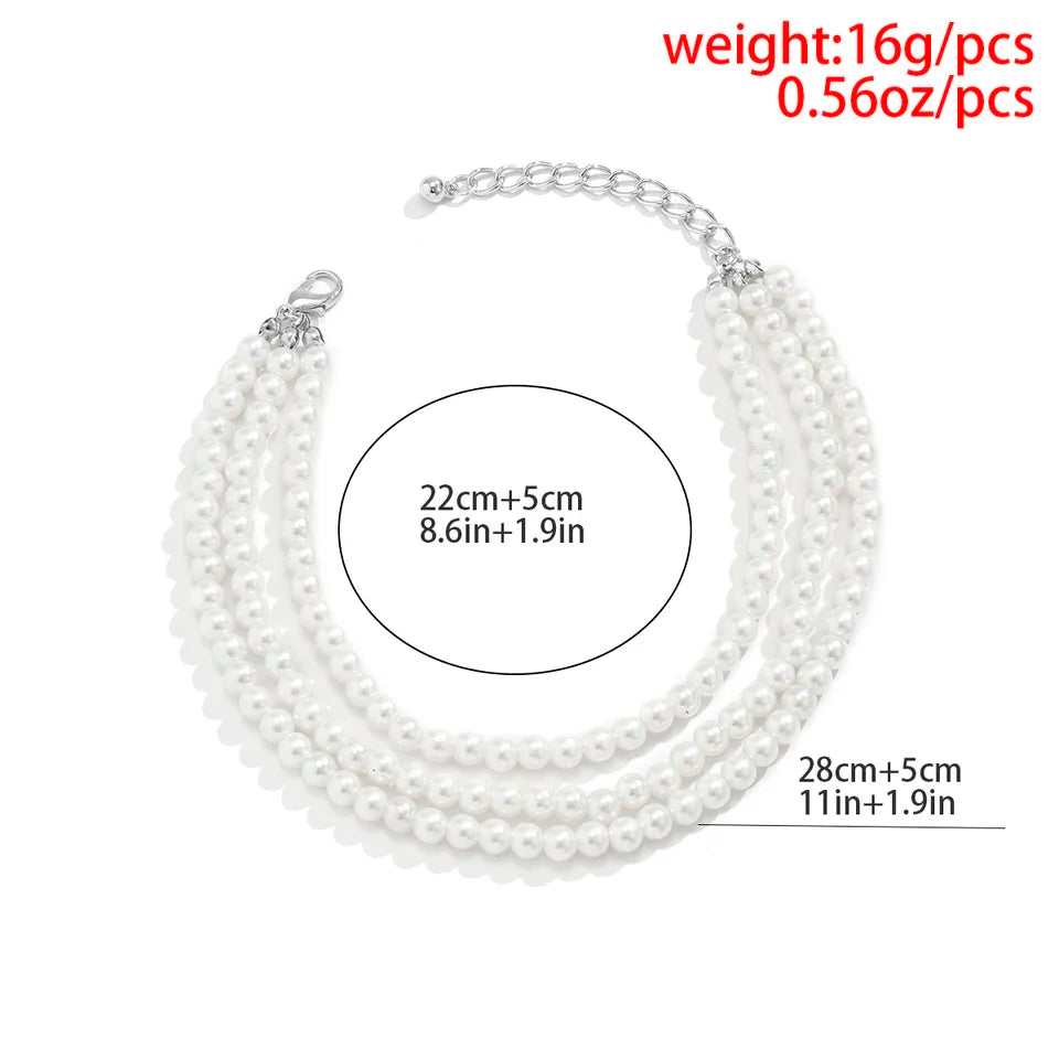 Multi Layer Pearl Chain Anklets Urbangear