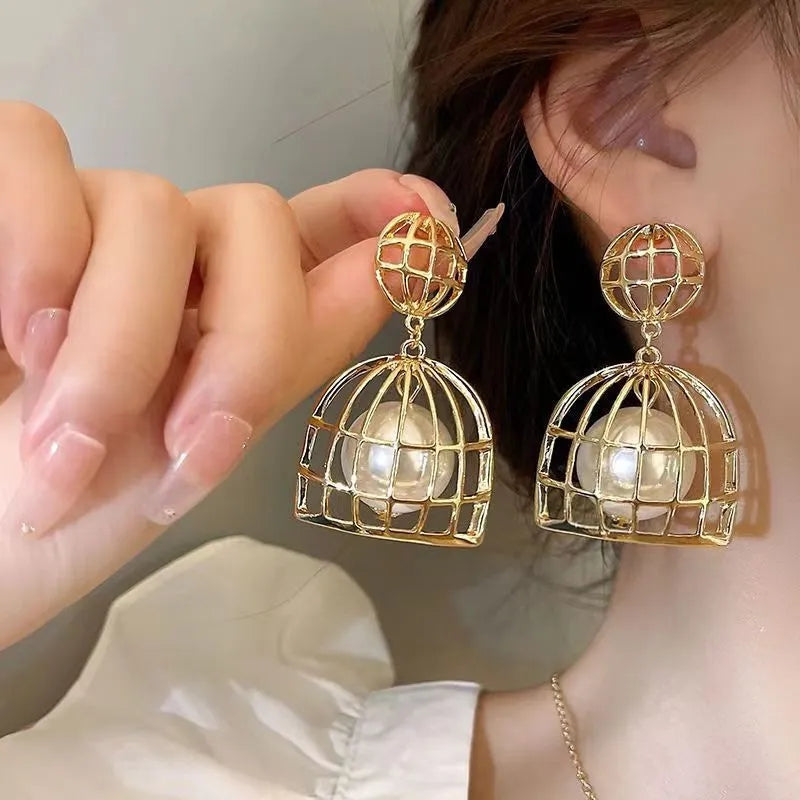 Pearl Cage Earrings Urbangear